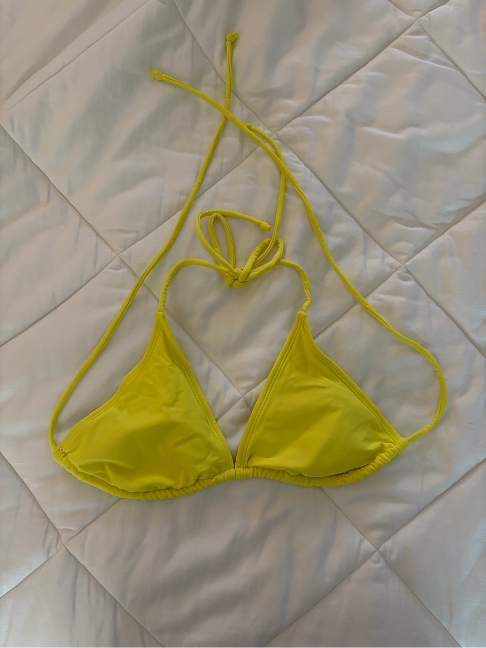 No Boundaries Neon Yellow Bikini Top